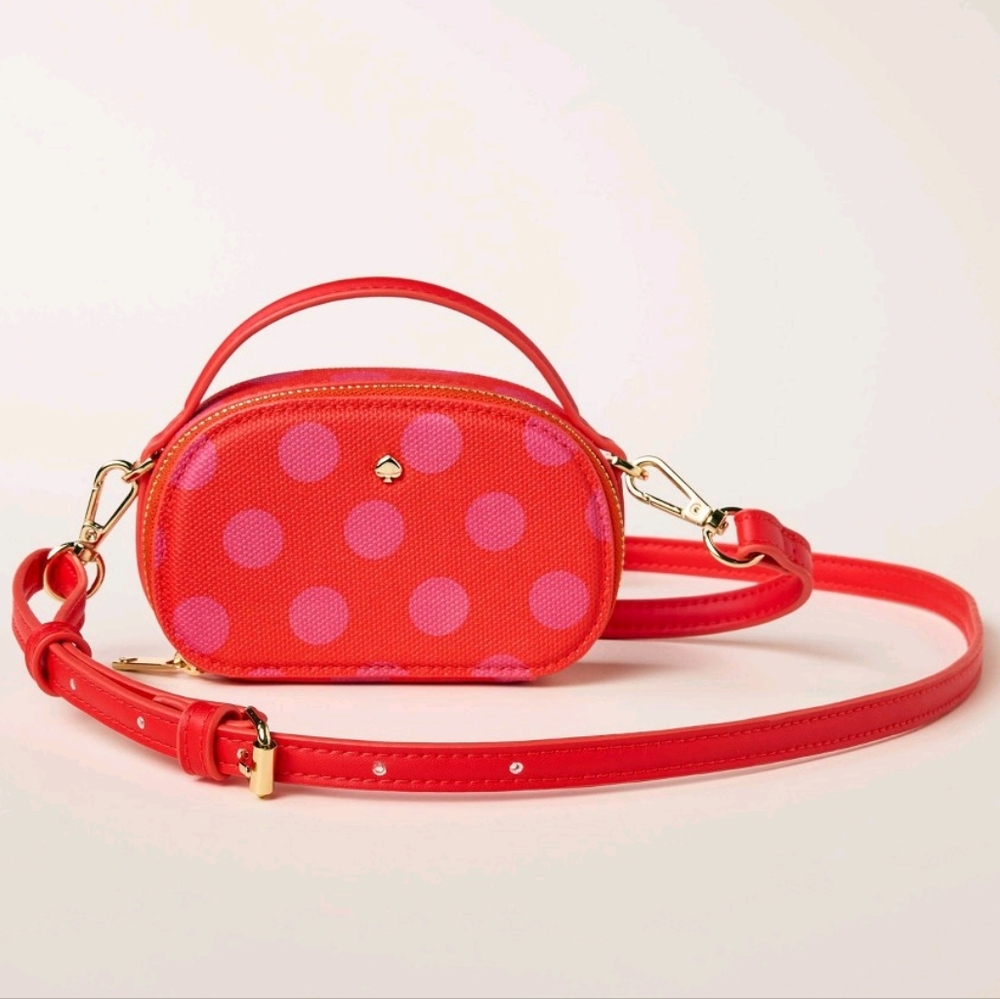 NWT Kate Spade x Target Polka Dot Mini Crossbody Bag Red Pink